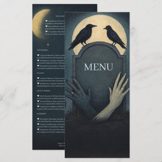 Haunted Moonlight Wedding Zombie Menu (Voorkant / Achterkant)