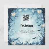 Haunted Moonlit Halloween Party - Pumpkins en vlee Kaart (Achterkant)