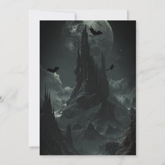 Haunted Mountaintop Halloween Party Uitnodiging (Achterkant)