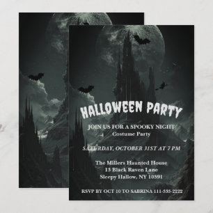 Haunted Mountaintop Halloween Party Uitnodiging