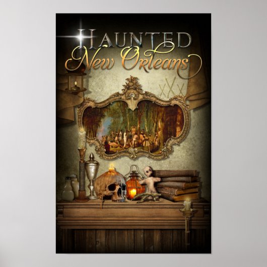Haunted New Orleans Voodoo Spiritueel Altar Poster (Voorkant)