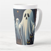 Haunted Night Illustration Latte Mok (Rechterhoek)