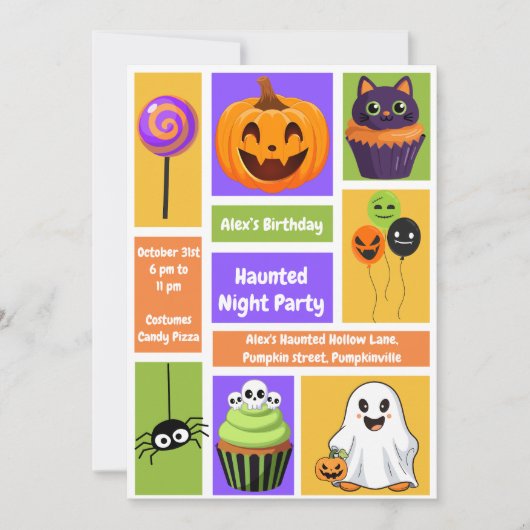 Haunted Night Party Verjaardag - Halloween nacht Kaart (Voorkant)