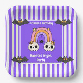 Haunted Night Party Verjaardag - Halloween nacht Papieren Bordje