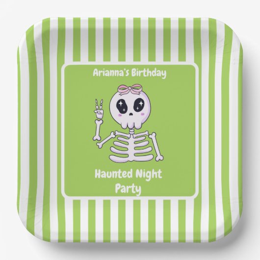 Haunted Night Party Verjaardag - Halloween nacht Papieren Bordje (Voorkant)