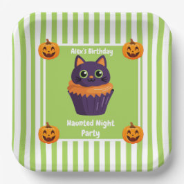 Haunted Night Party Verjaardag - Halloween nacht Papieren Bordje