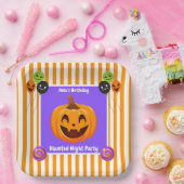 Haunted Night Party Verjaardag - Halloween nacht Papieren Bordje (Feest)