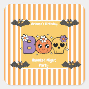 Haunted Night Party Verjaardag - Halloween nacht Vierkante Sticker