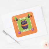 Haunted Night Party Verjaardag - Halloween nacht Vierkante Sticker (Envelop)
