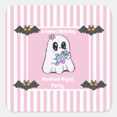 Haunted Night Party Verjaardag - Halloween nacht Vierkante Sticker (Voorkant)