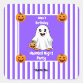Haunted Night Party Verjaardag - Halloween nacht Vierkante Sticker (Voorkant)