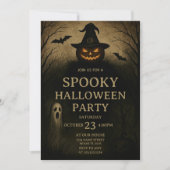 Haunted Night Spooky Halloween Party Uitnodiging (Voorkant)