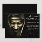 Haunted Nun | Halloween kostuum party uitnodiging (Voorkant / Achterkant)