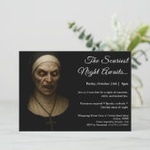 Haunted Nun | Halloween kostuum party uitnodiging (Staand voorkant)