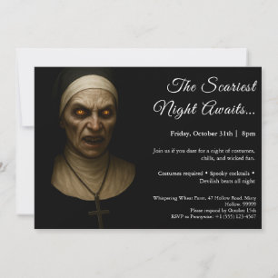 Haunted Nun   Halloween kostuum party uitnodiging