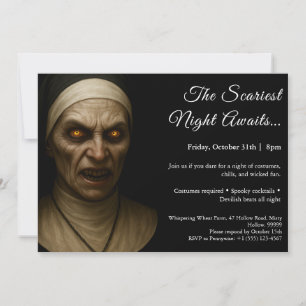 Haunted Nun   Halloween kostuum party uitnodiging