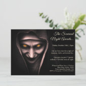 Haunted Nun | Halloween kostuum party uitnodiging (Staand voorkant)