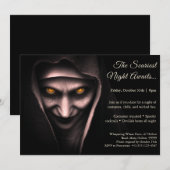 Haunted Nun | Halloween kostuum party uitnodiging (Voorkant / Achterkant)