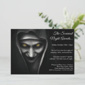 Haunted Nun | Halloween kostuum party uitnodiging (Staand voorkant)