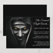 Haunted Nun | Halloween kostuum party uitnodiging (Voorkant / Achterkant)