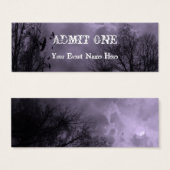 Haunted Paarse Sky Halloween Ticket Sjabloon Mini Visitekaartjes (Voorkant /achterkant)