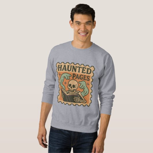 Haunted Pages Shirt - Gothic Academia Skeleton (Voorkant volledig)