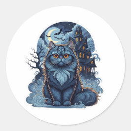 Haunted Persian House - Perzische kat Spooky Ronde Sticker