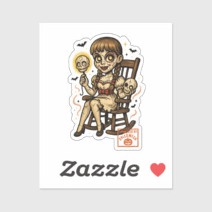 Haunted Pin-Up Doll - griezelige Schattigee Hallow Sticker