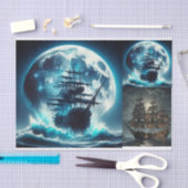 Haunted Pirate Ship Big Moon Decoupage Tissuepapier (Craft)