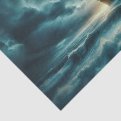 Haunted Pirate Ship Moonlit Stormy Zeeen Decoupage Tissuepapier (Detail)