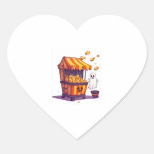 Haunted Popcorn Stand Hart Sticker