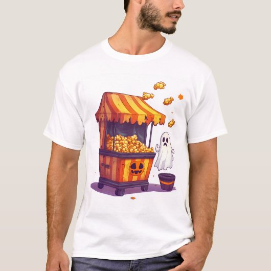Haunted Popcorn Stand T-shirt (Voorkant)