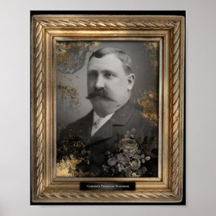 Haunted Portrait Man van snor Poster