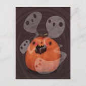 Haunted Pumpkin Ghosts Schattige Spooky Halloween Briefkaart (Voorkant)