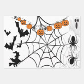 Haunted Pumpkin Gift Wrap White voor Halloween Inpakpapier Vel (Voorkant)