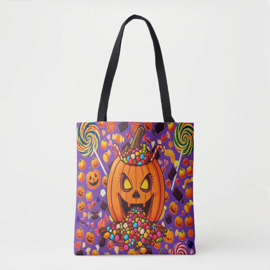 Haunted Pumpkin Glow Canvas tas (Voorkant)