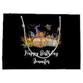 Haunted Pumpkin House met Ghost & Bats Birthday Groot Cadeauzakje (Achterkant)