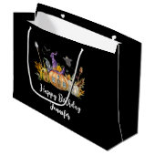 Haunted Pumpkin House met Ghost & Bats Birthday Groot Cadeauzakje (Voorkant Gekanteld)