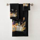Haunted Pumpkin House met Ghost en Bats Bad Handdoek (Insitu)