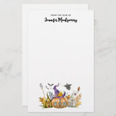 Haunted Pumpkin House met Ghost en Bats Briefpapier (Voorkant / Achterkant)