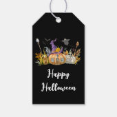 Haunted Pumpkin House met Ghost en Bats Cadeaulabel (Voorkant)
