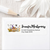 Haunted Pumpkin House met Ghost en Bats Etiket (Insitu)