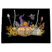 Haunted Pumpkin House met Ghost en Bats Groot Cadeauzakje (Voorkant)