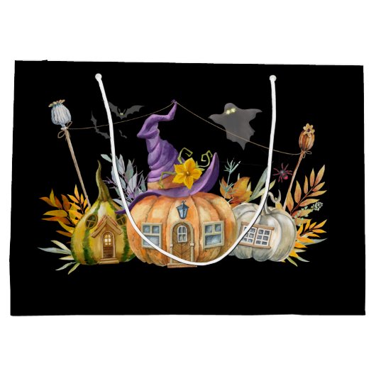 Haunted Pumpkin House met Ghost en Bats Groot Cadeauzakje (Achterkant)
