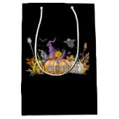 Haunted Pumpkin House met Ghost en Bats Medium Cadeauzakje (Voorkant)