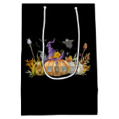 Haunted Pumpkin House met Ghost en Bats Medium Cadeauzakje (Achterkant)