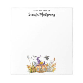 Haunted Pumpkin House met Ghost en Bats Notitieblok