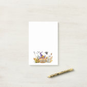 Haunted Pumpkin House met Ghost en Bats Post-it® Notes (Op bureau)