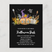 Haunted Pumpkin House met Ghost en Bats Uitnodiging Briefkaart (Voorkant)