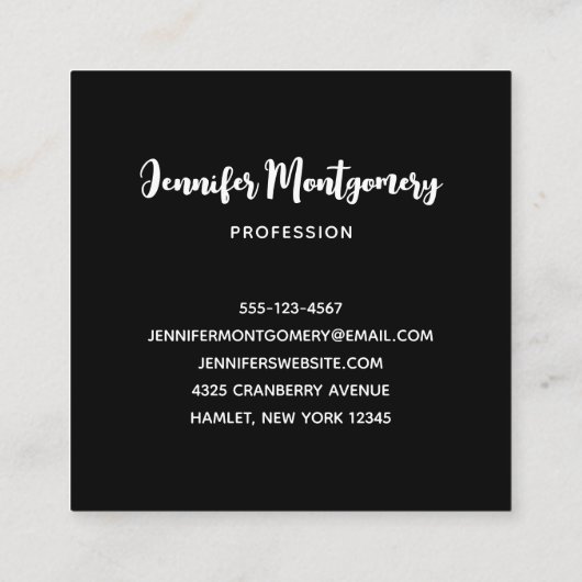 Haunted Pumpkin House met Ghost en Bats Vierkante Visitekaartje (Achterkant)